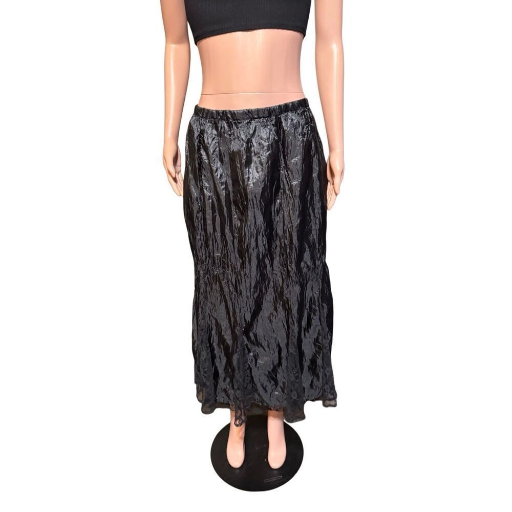 Renee Lamar midnight blue pull-up polyester Maxi skirt L